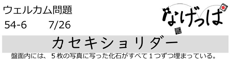 #ニチョ謎 ウェル問54-6「カセキショリダー」