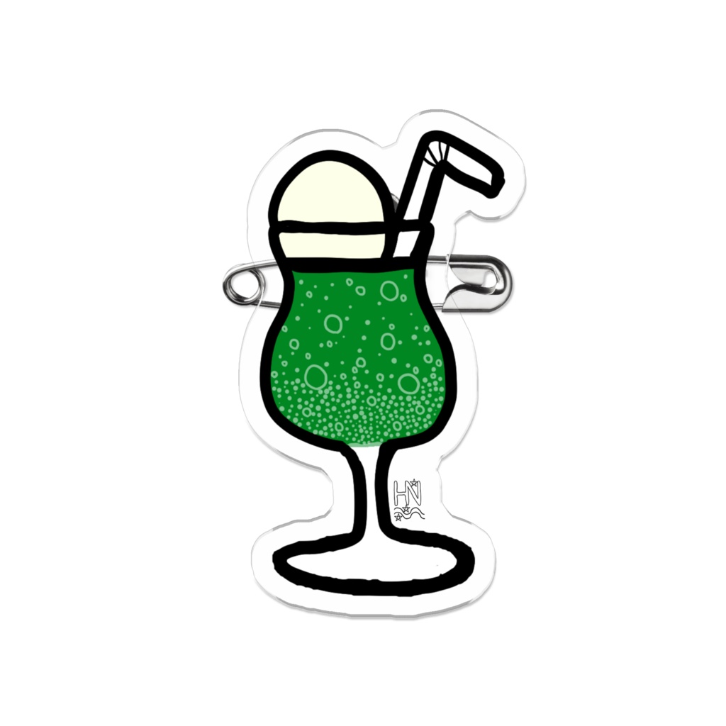 クリームソーダアクリルバッジ