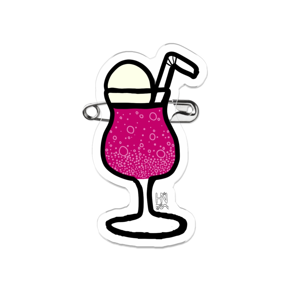 ピンクソーダアクリルバッジ