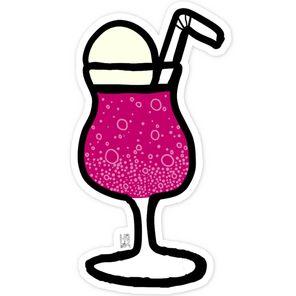 ピンクソーダスマホステッカー