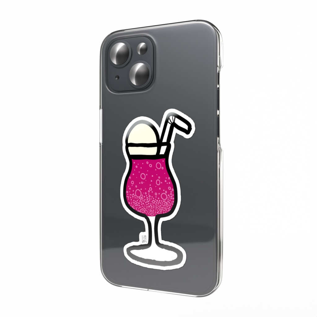 ピンクソーダスマホステッカー