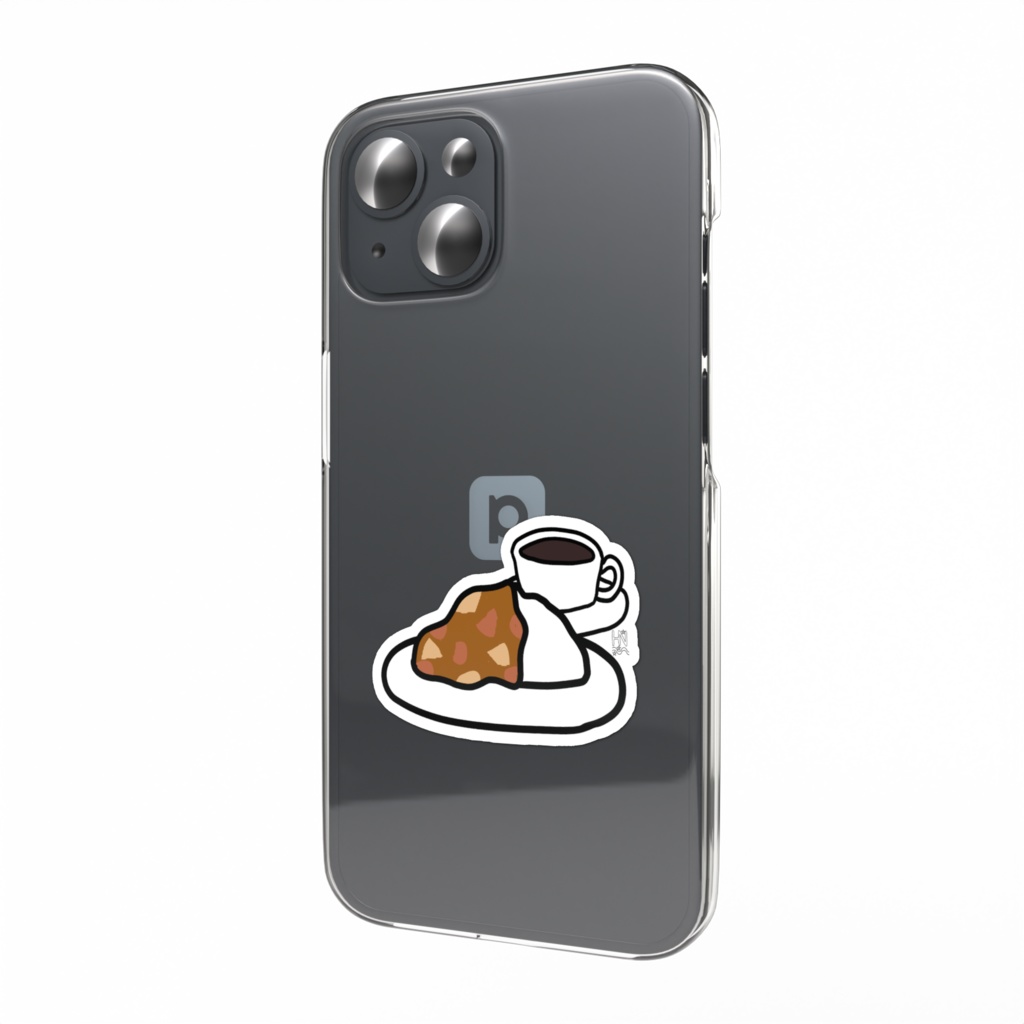 カレーライスとコーヒースマホステッカー