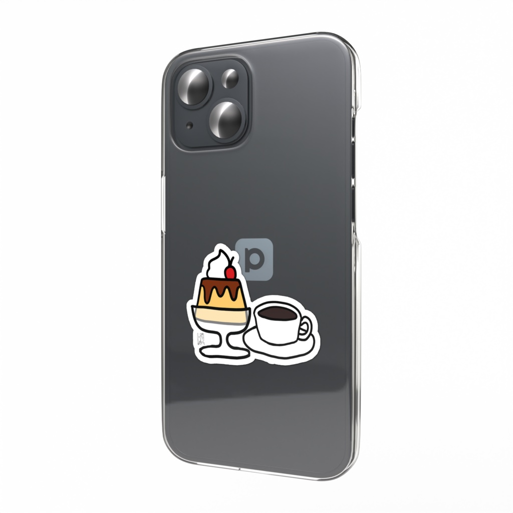 プリンとコーヒースマホステッカー