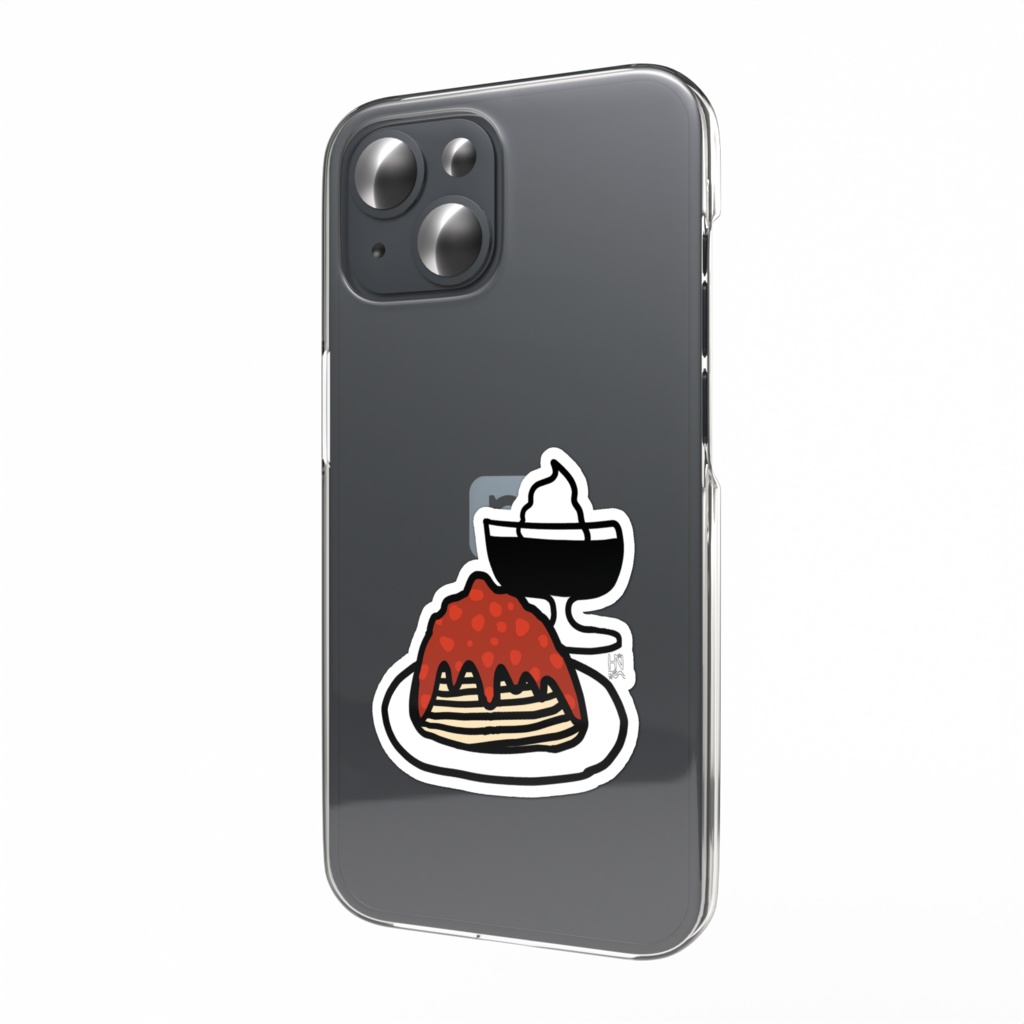 ミートソースパスタとコーヒーゼリースマホステッカー