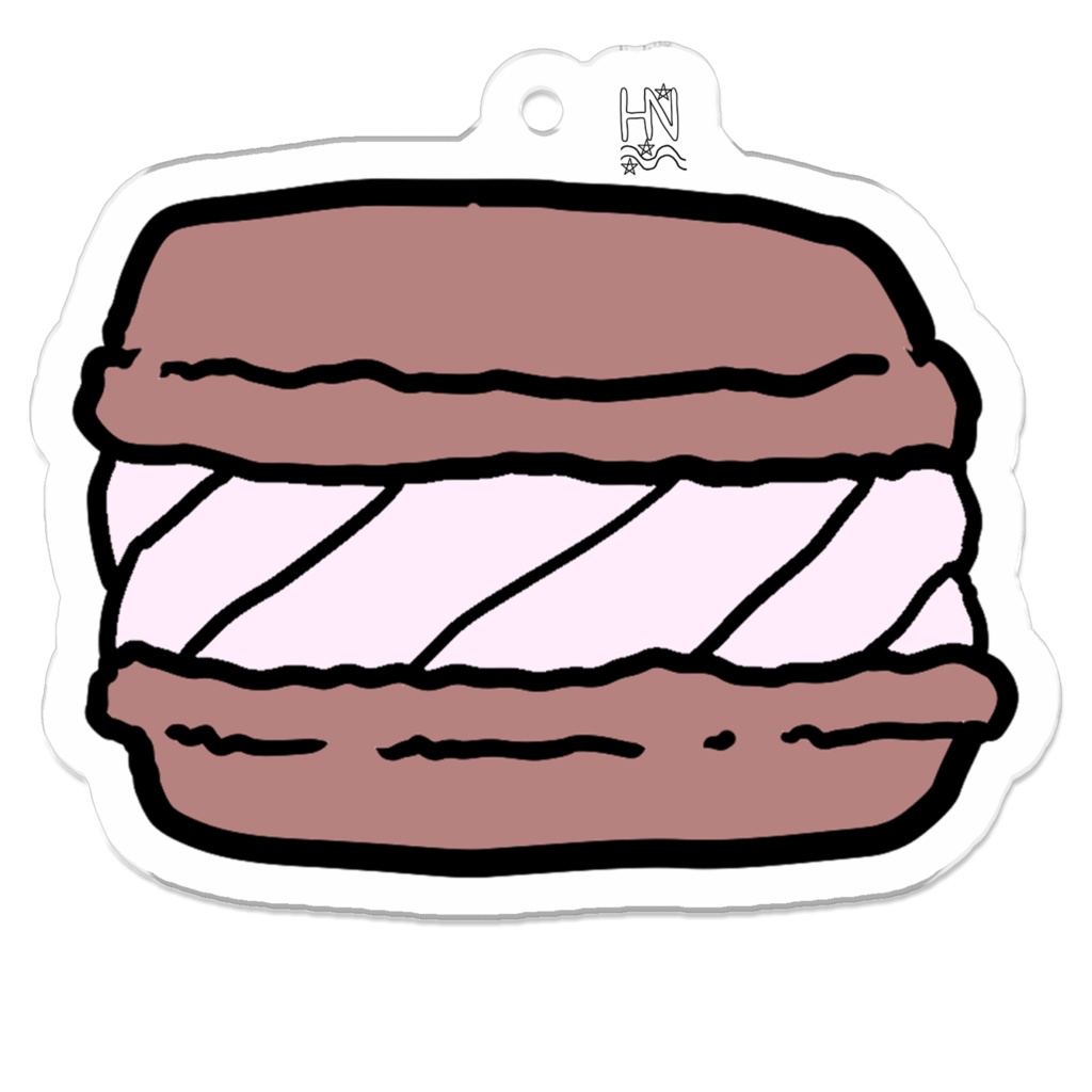 ココアいちごマカロンアクキー