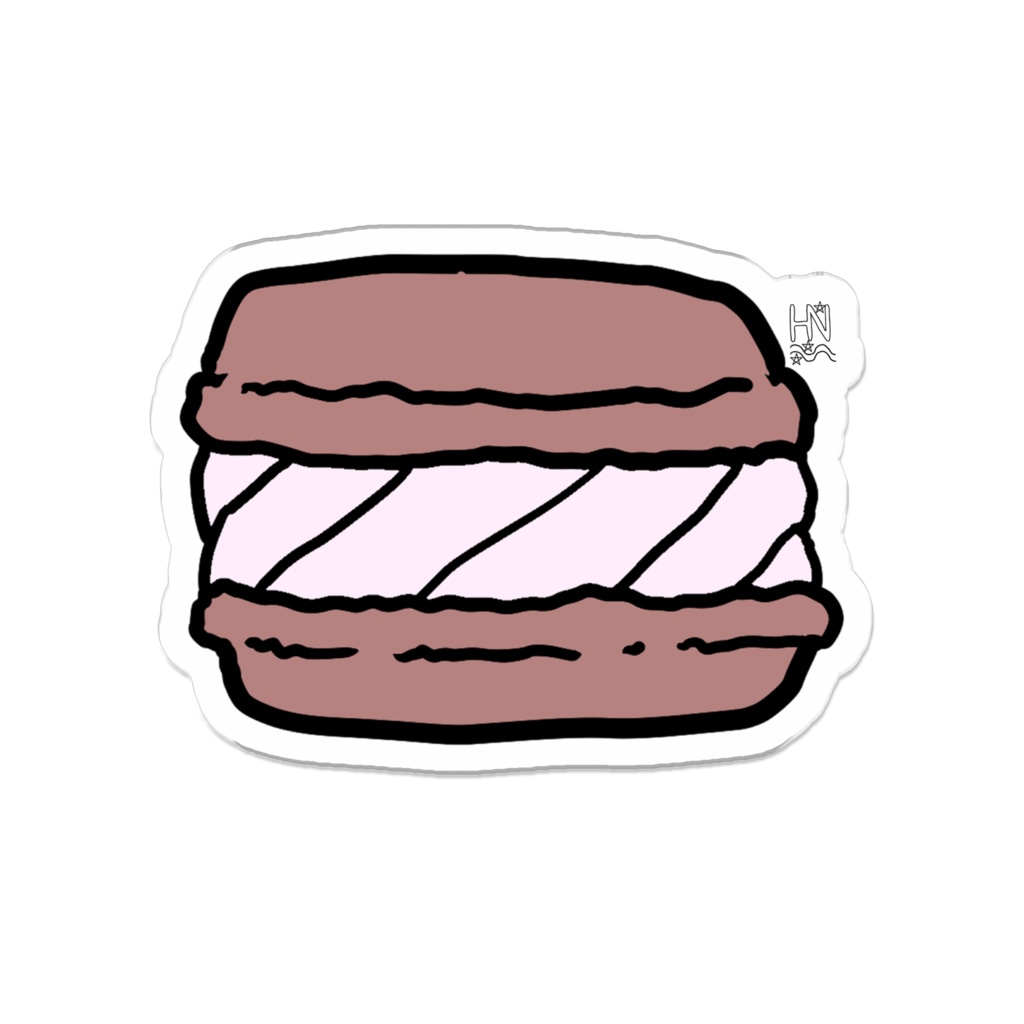 ココアいちごマカロンアクリルバッジ