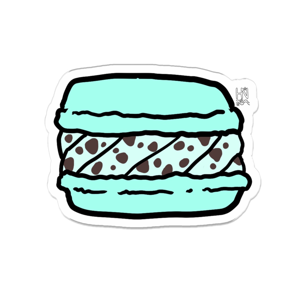 チョコミントマカロンアクリルバッジ