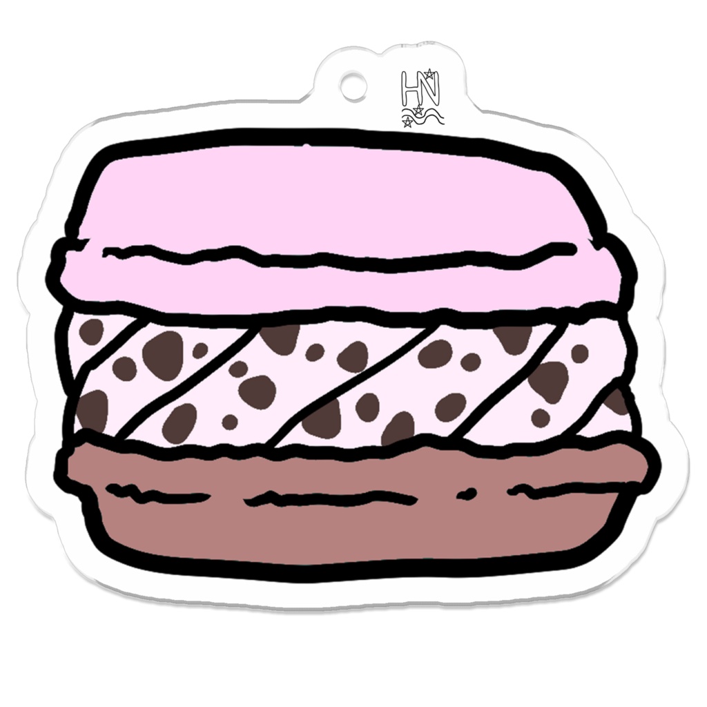 いちごチョコマカロンアクキー