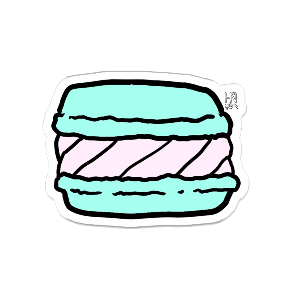 いちごミントマカロンアクリルバッジ