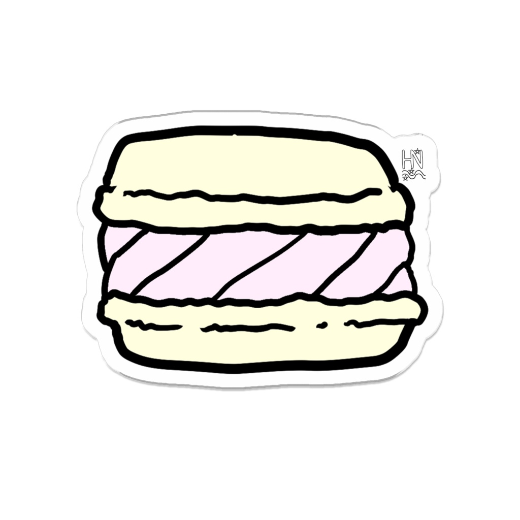 シトラスいちごマカロンアクリルバッジ