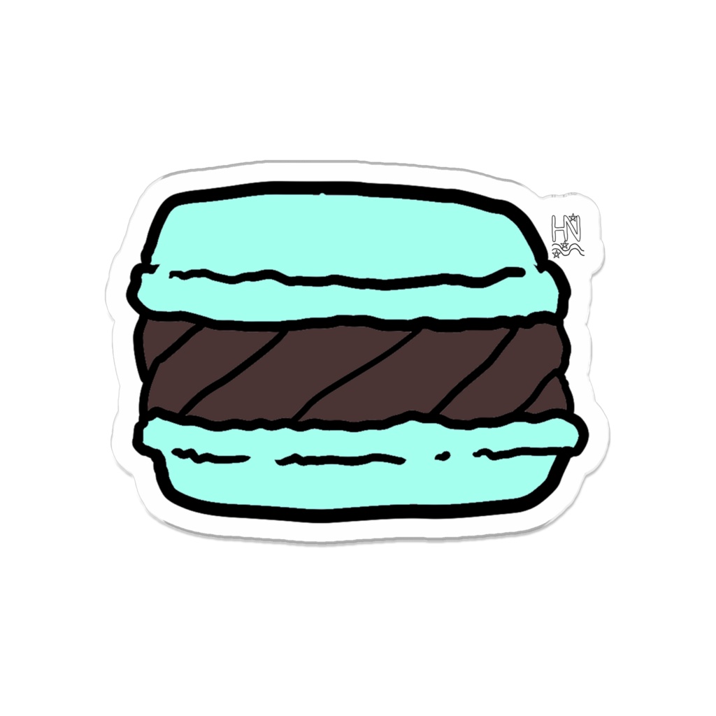 ミントガナッシュマカロンアクリルバッジ