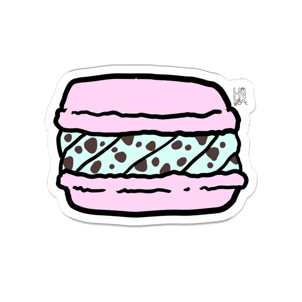 いちごチョコミントマカロンアクリルバッジ