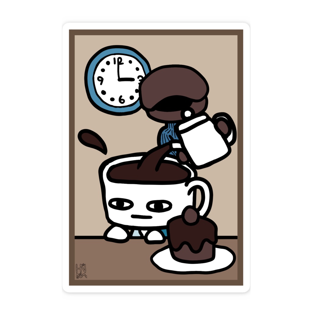 コーヒータイムスマホステッカー