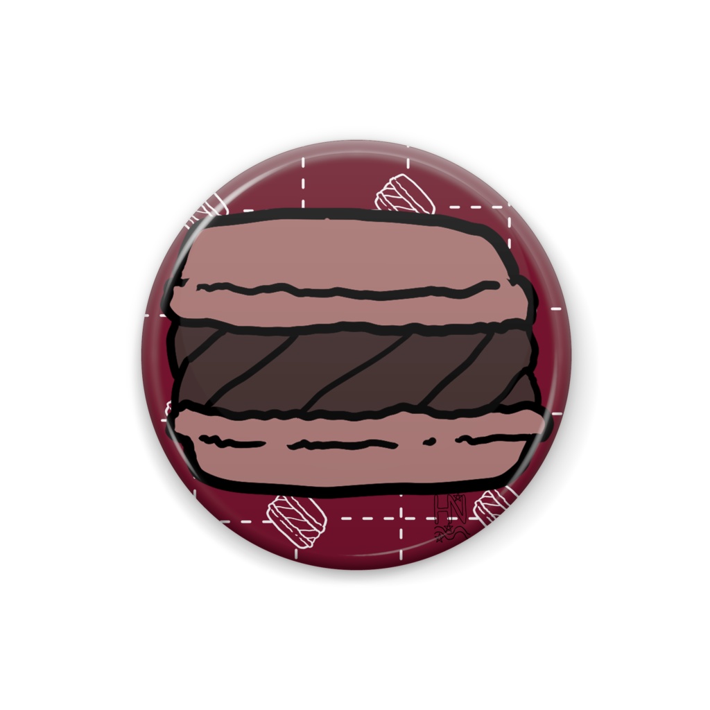 ショコラマカロン缶バッジ