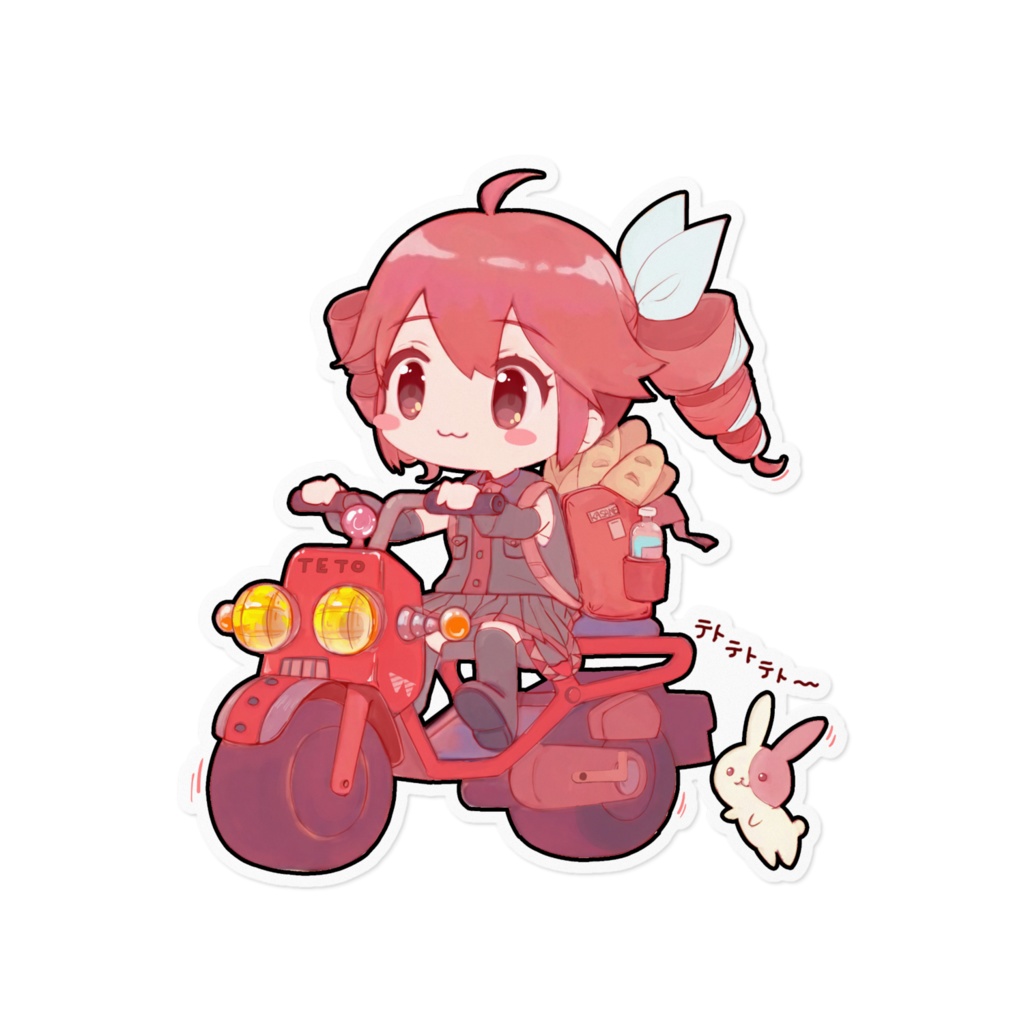 テトさん&バイクステッカーAタイプ(ホワイト)