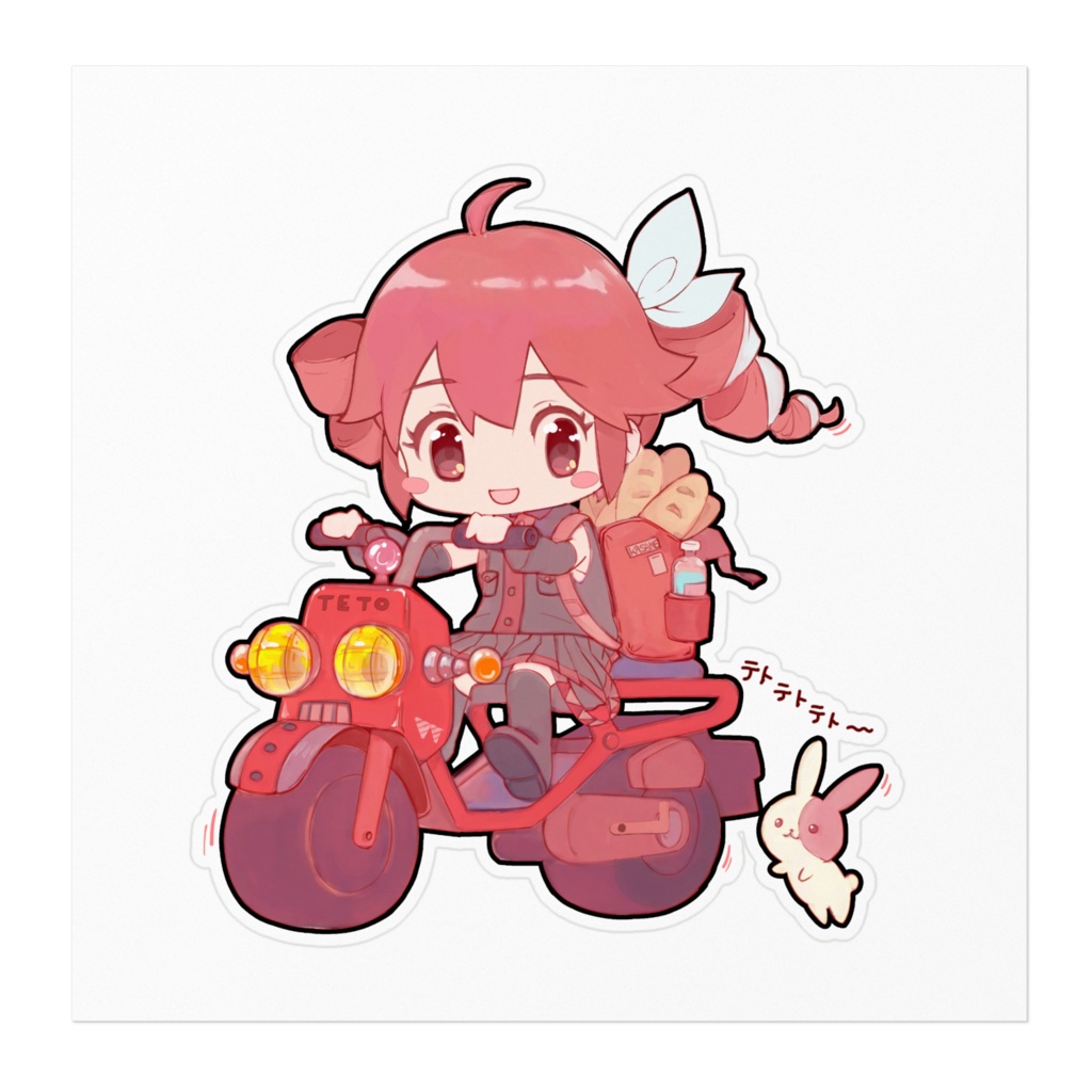 テトさん&バイクステッカーBタイプ(ホワイト)