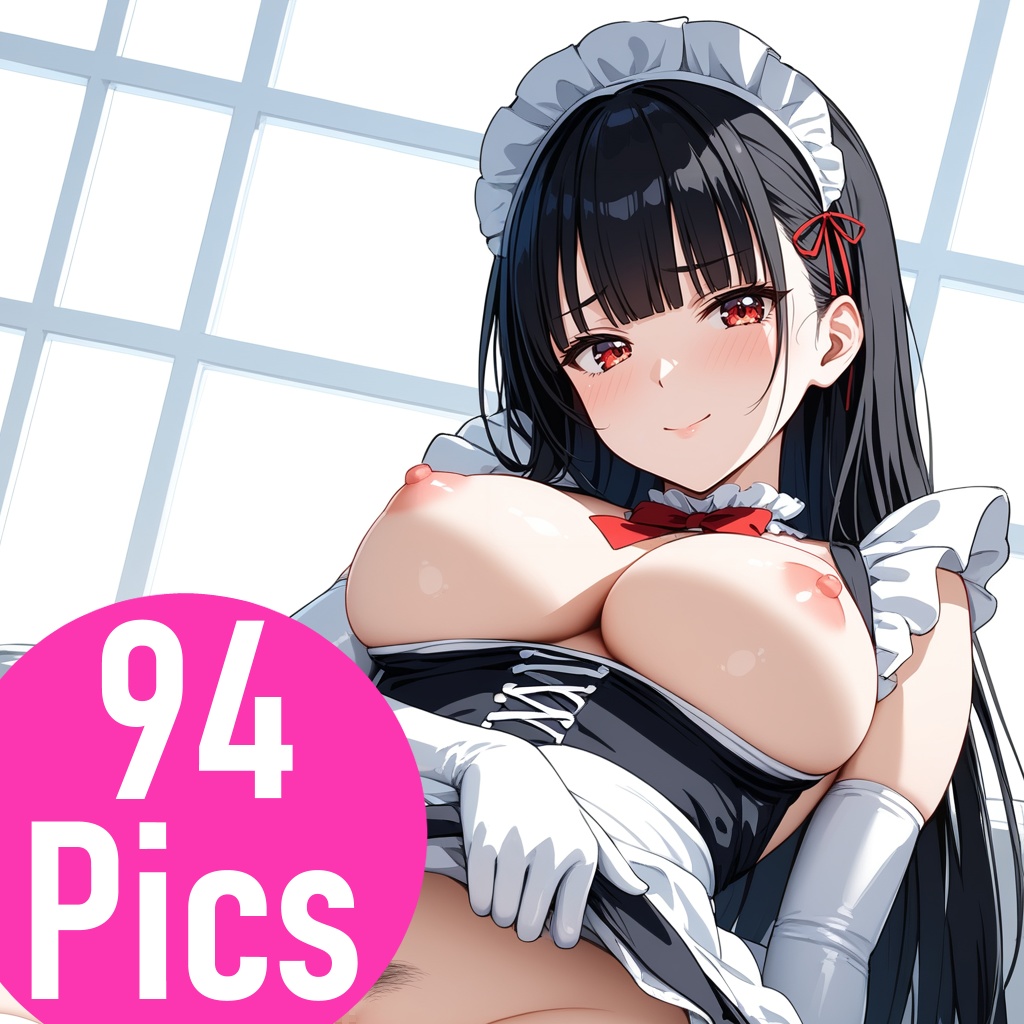黒髪メイドお姉さん 成人向けAIイラスト集 94pics - Black Hair Red eyes Beauty Maid AI Illustration Collection for Adults 94pics -