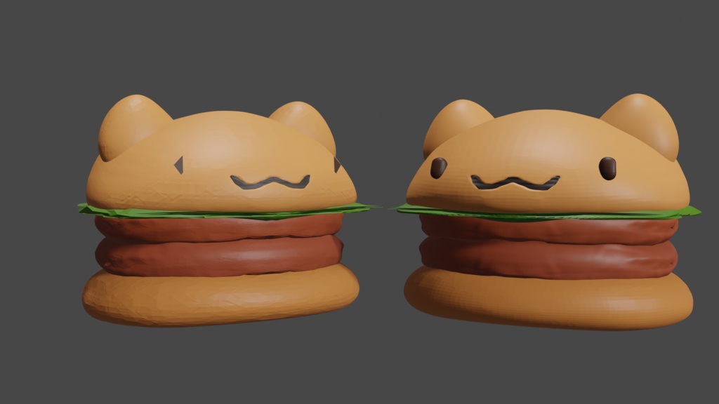 バーガー猫サンドイッチ3Dモデル