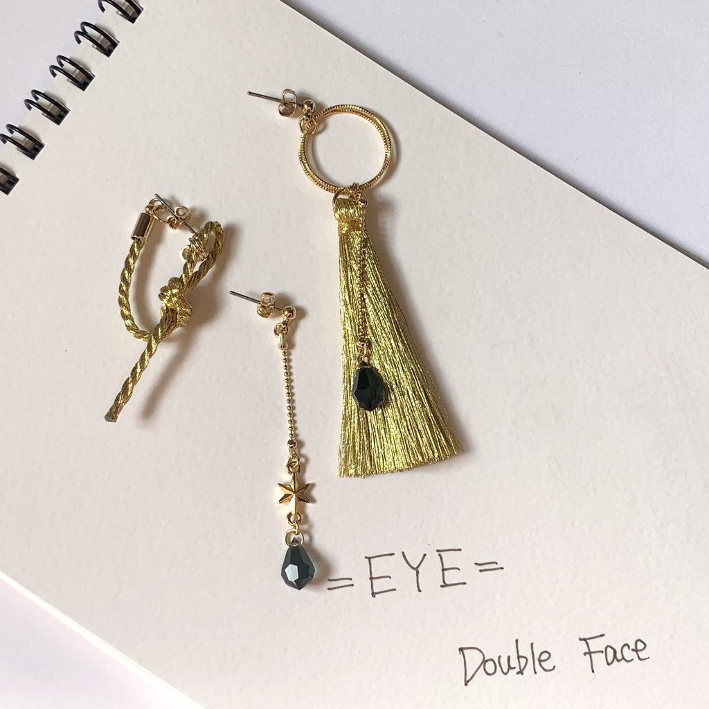 Double Face =EYE=イメージ 揺れる3wayピアス/イヤリング