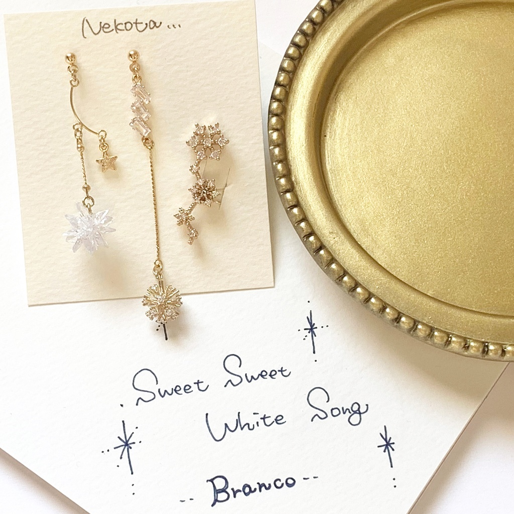 【終売予定】Blanco  Sweet Sweet White Song イメージ  揺れるピアス/イヤリング&イヤーカフset