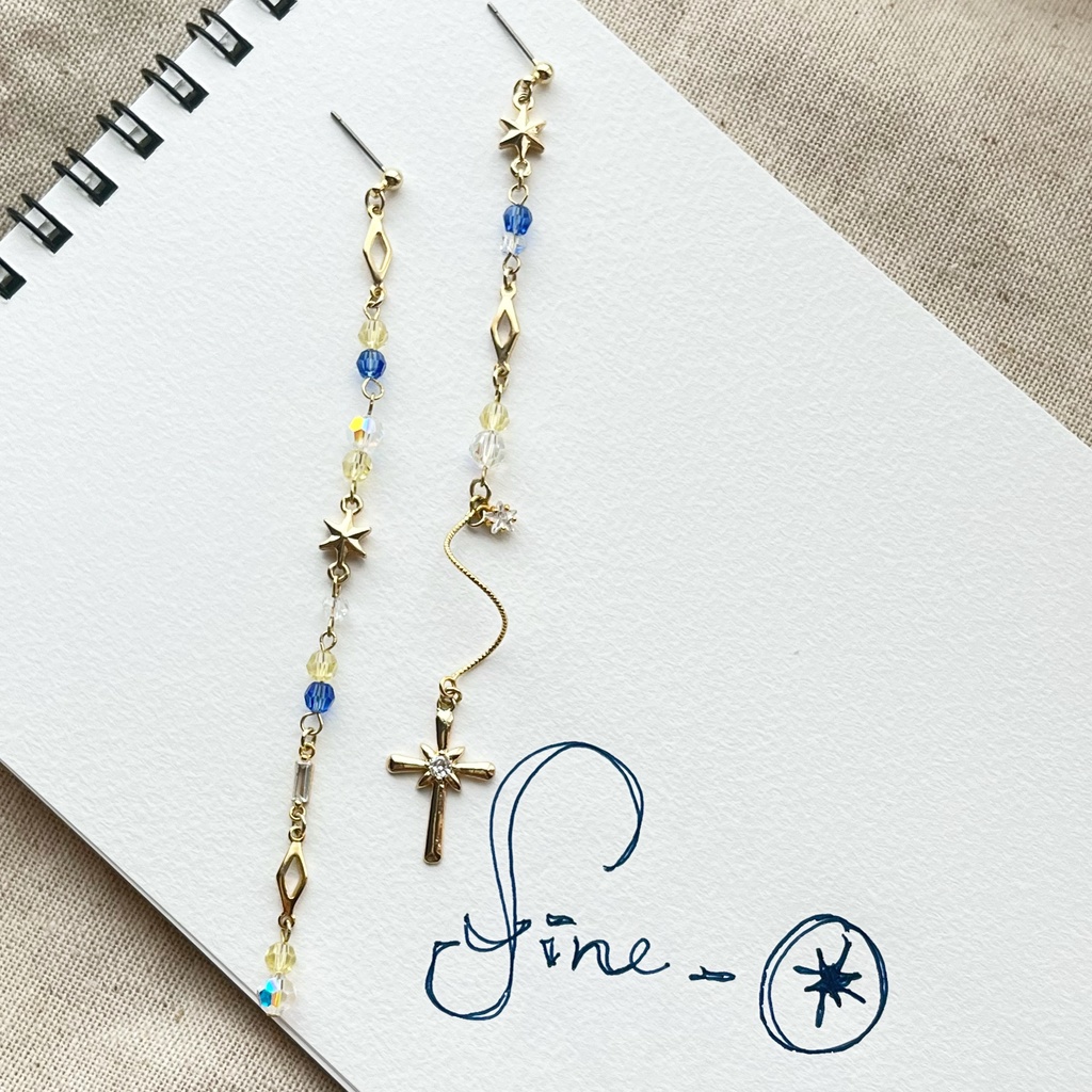 fine-O アシンメトリーピアス/イヤリング