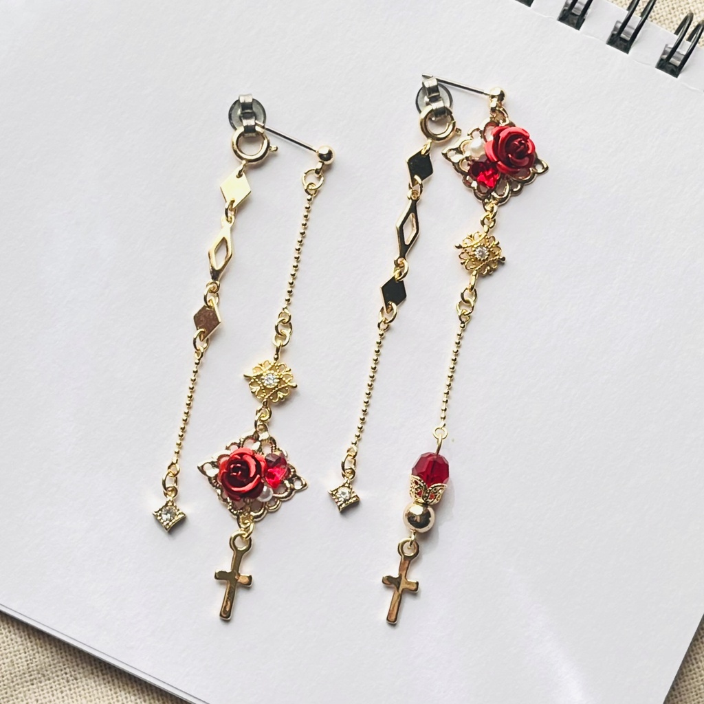 Adam&Eve 『Melting Rouge Soul』 『Ruby Love』 2wayピアス/イヤリング