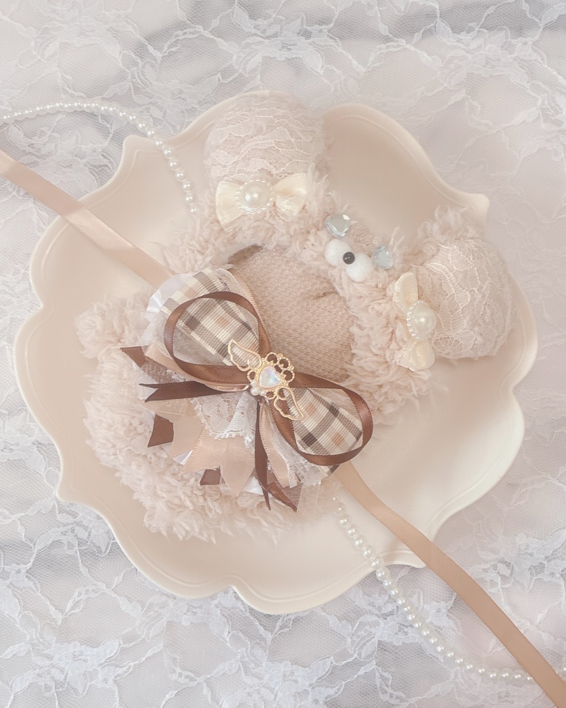 ぬい服 10cm 着ぐるみ くま ブラウン ベージュ クリーム