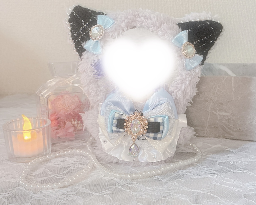 ぬい服 16cm 着ぐるみ ねこ グレー ブルー ブラック