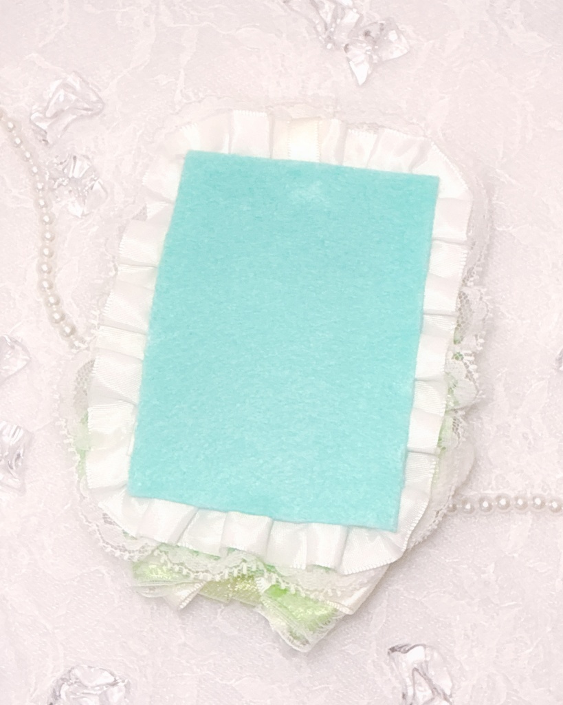 トレカケース 硬質ケース B8 レースデコ ねこ ホワイト グリーン エンジェル