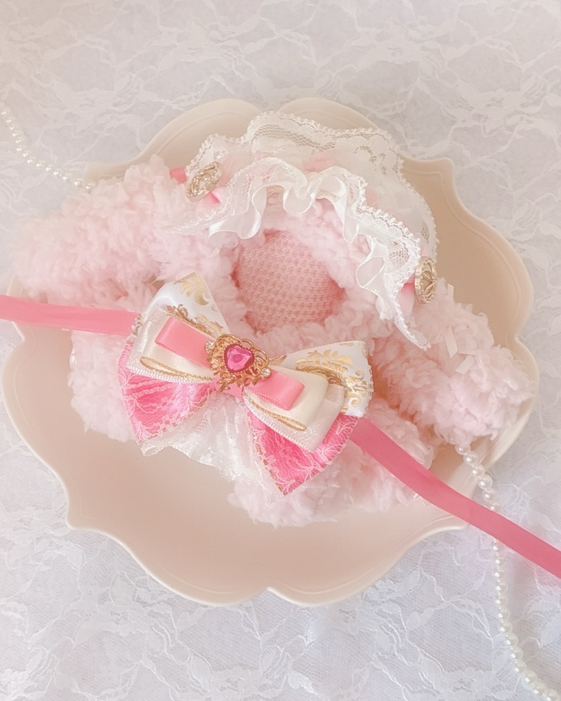 おすわり ぬい服 10cm 着ぐるみ うさぎ 垂れ耳 ピンク ホワイト クリーム