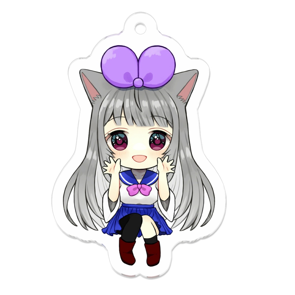 紫銀 せれす  笑顔で挨拶 アクリルキーホルダー