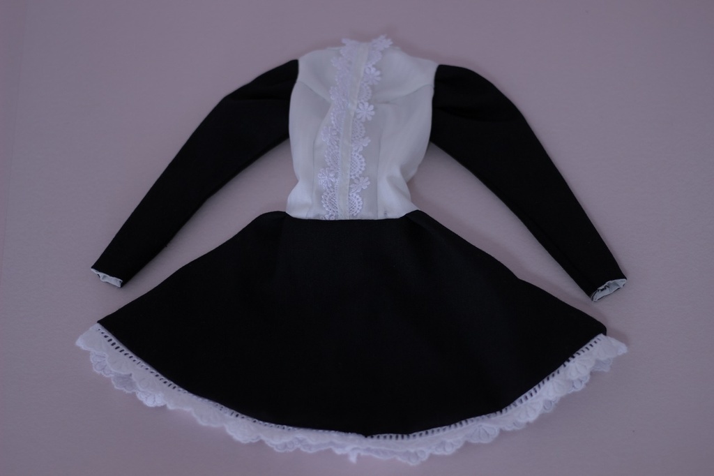 DDdyドール服 クラシカルバニーメイド服 ワンピース型 5点セット