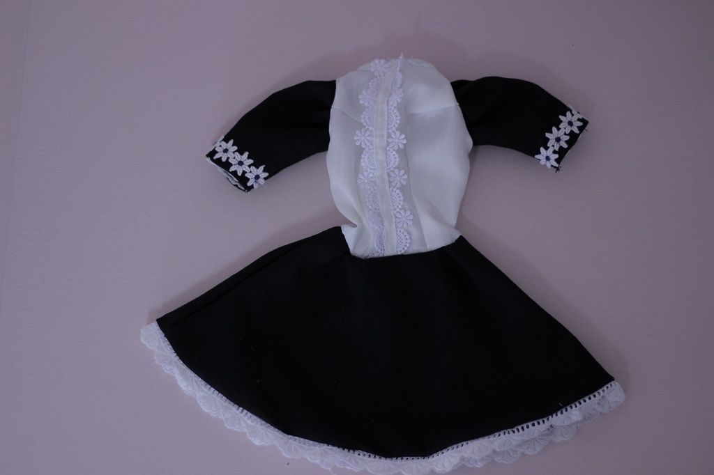 DDdyドール服 クラシカルバニーメイド服 ワンピース型 5点セット