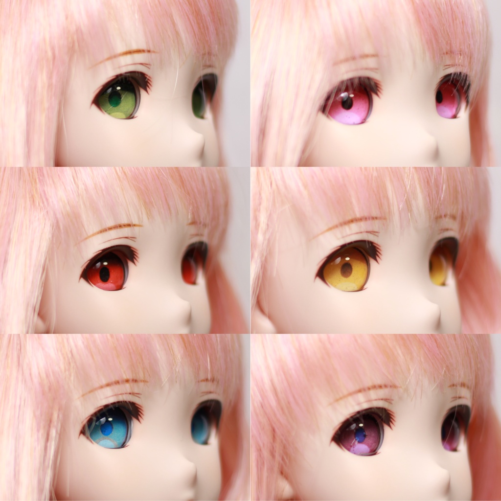 レジンアイ　ドールアイ　病の瞳　追視タイプ　大きめサイズ　６色×４サイズ（22mm、20mm、18mm、16mm）