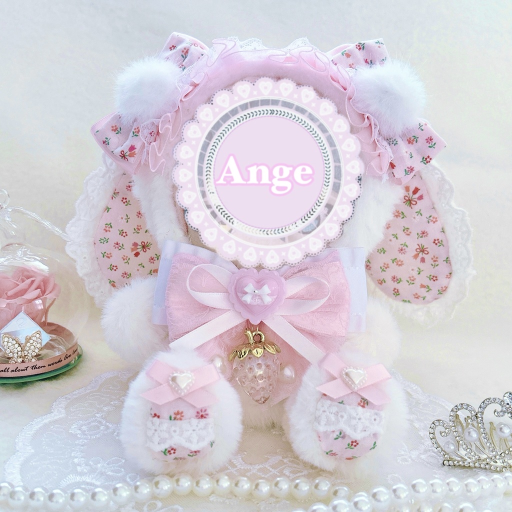 【クラシカルたれみみうさぎ・ピンク🎀】ぬい服 着ぐるみ 16cm