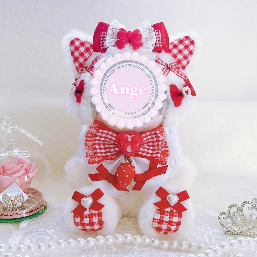 【sweet strawberry cat・レッド🍓】ぬい服 着ぐるみ 16cm