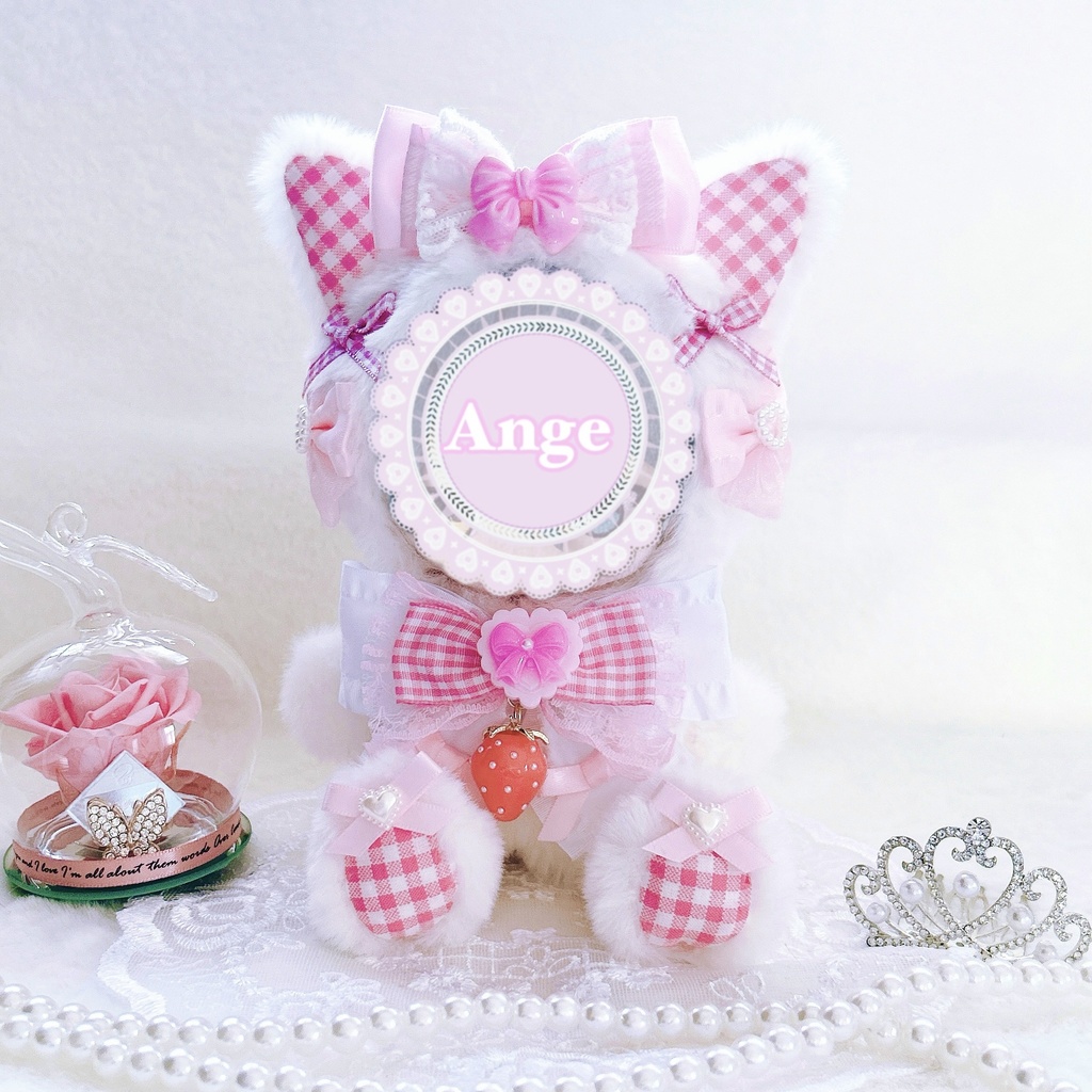 【sweet strawberry cat・ピンク🍓】ぬい服 着ぐるみ 16cm