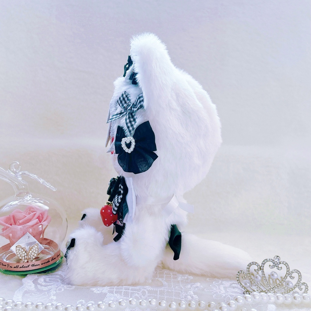 【sweet strawberry cat・ブラック🍓】ぬい服 着ぐるみ 16cm