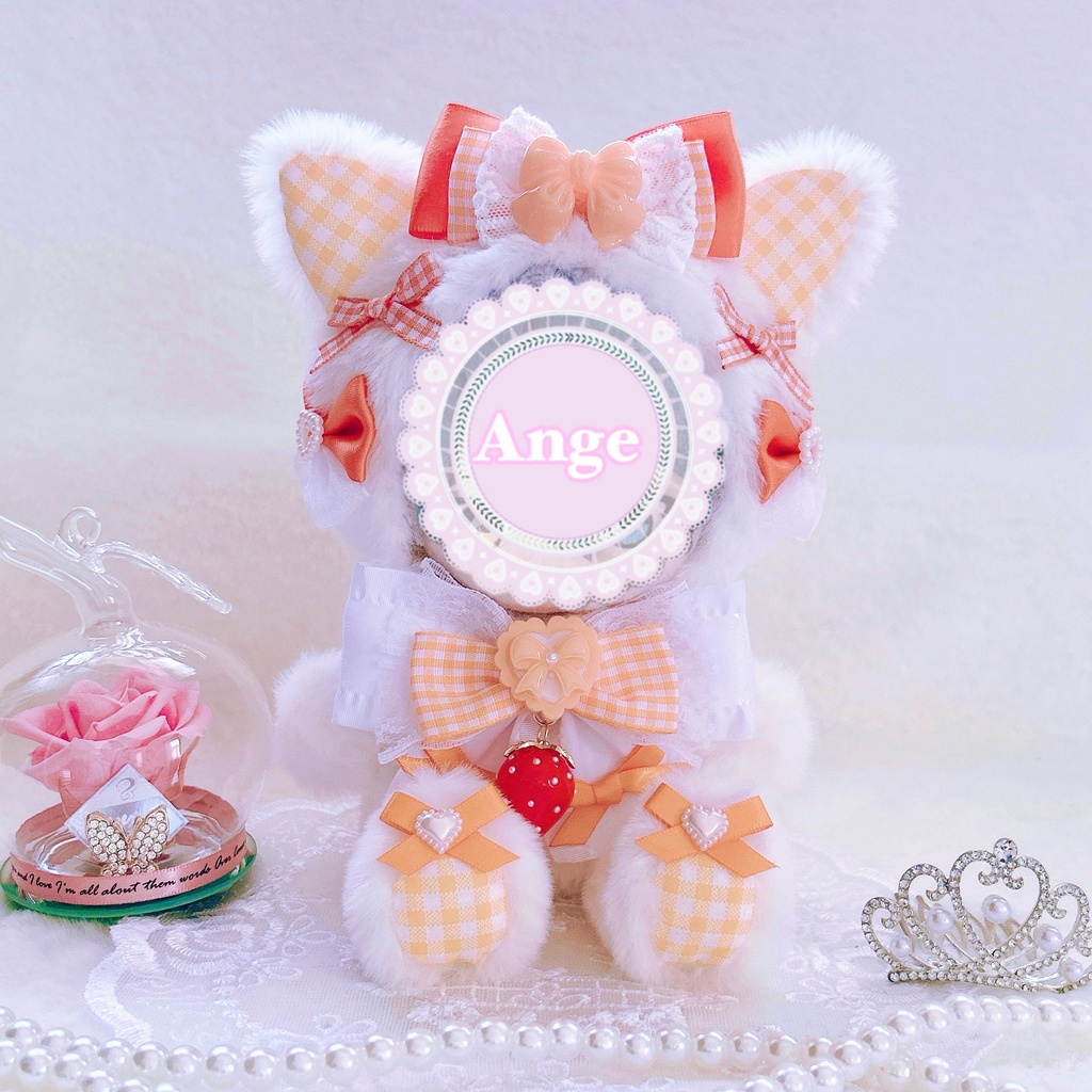 【sweet strawberry cat・オレンジ🍓】ぬい服 着ぐるみ 16cm