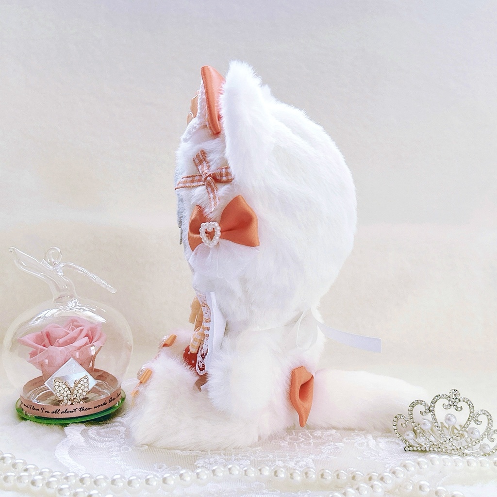 【sweet strawberry cat・オレンジ🍓】ぬい服 着ぐるみ 16cm