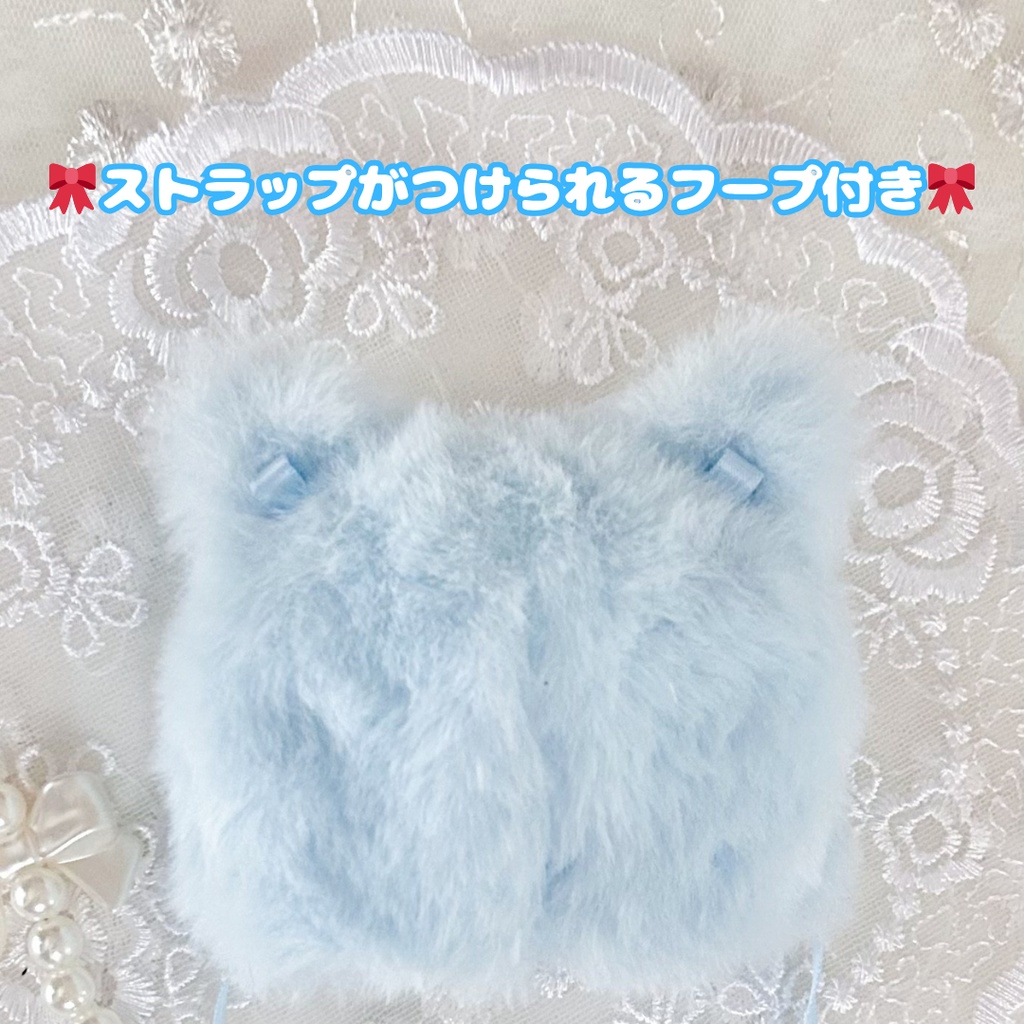 【ふわふわお耳のうさぎさん🐰】 ぬい服 着ぐるみ ぬい服10cm 被り物