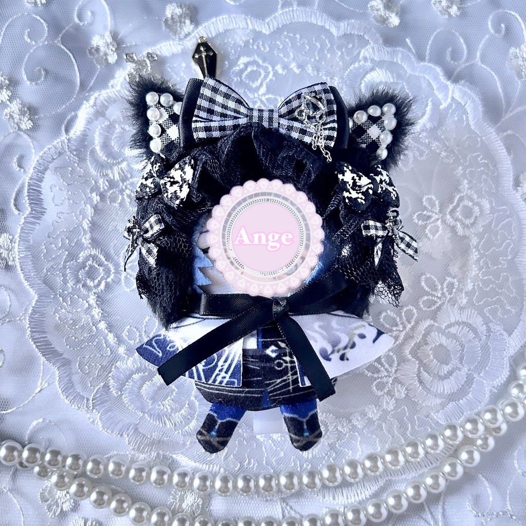 【ヴァンパイアバージョン✝️　ブラック】ぬい服　着ぐるみ　ぬい服10cm 被り物