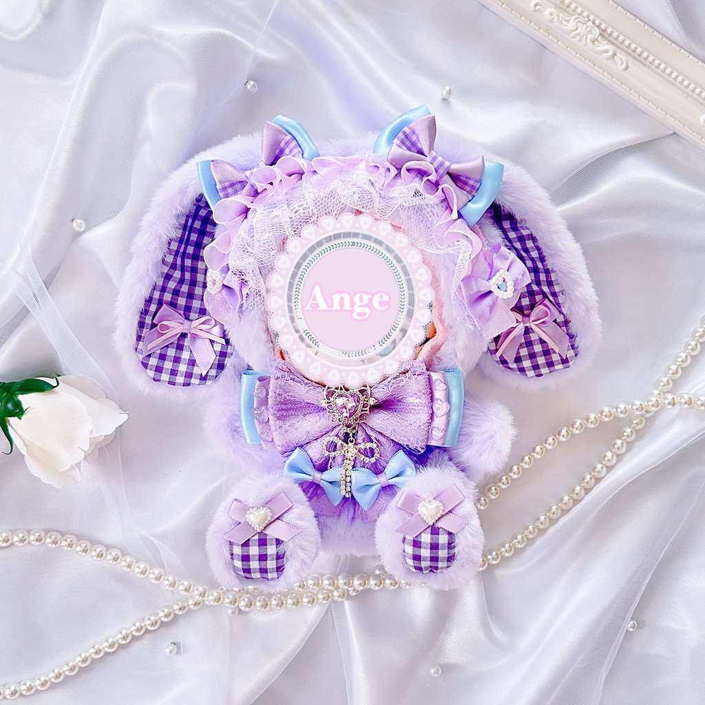 【ツインテールパープルうさちゃん💜】ぬい服 着ぐるみ 16cm　