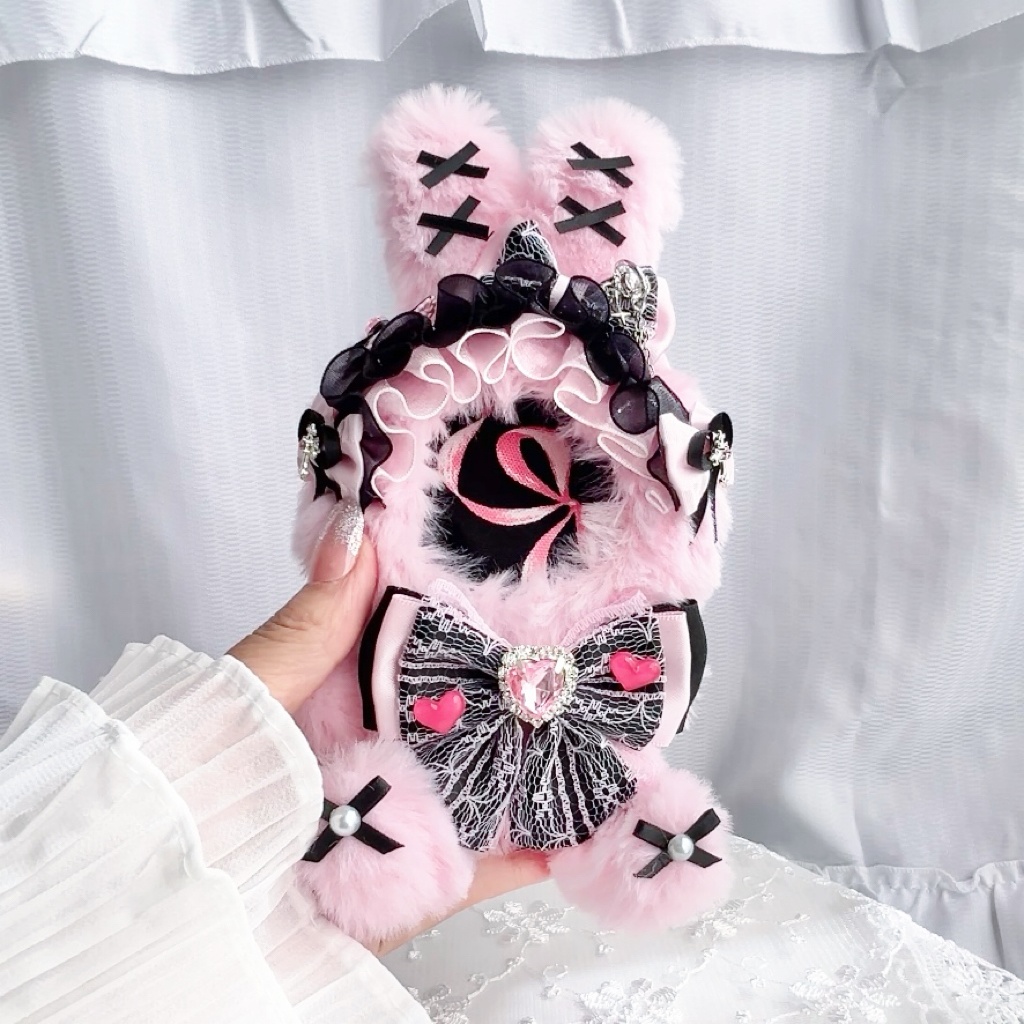 【手のひらサイズふわふわたちみみうさぎ🐰】ぬい服 ぬい服着ぐるみ ぬい服10cm おすわり