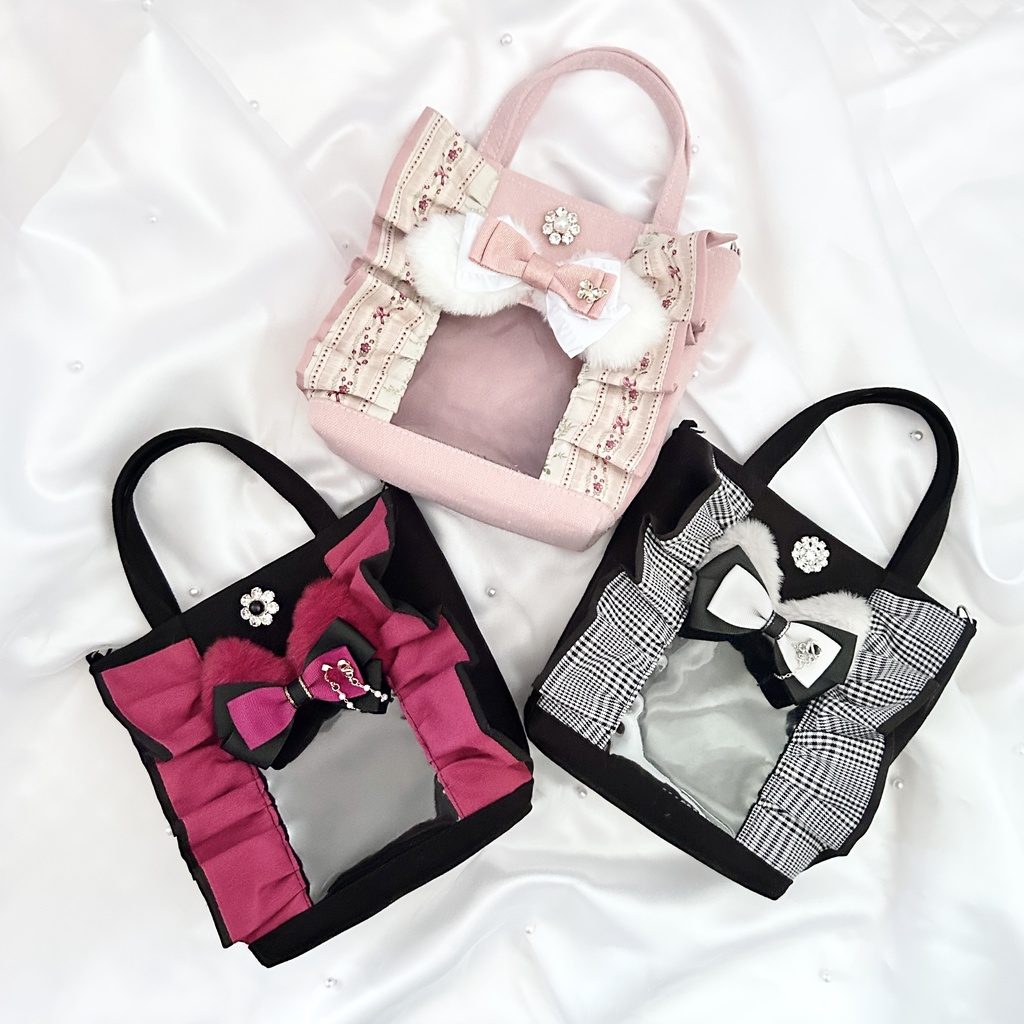 【ぬい用トートバック】ぬいぐるみ小物 ピンクのみ