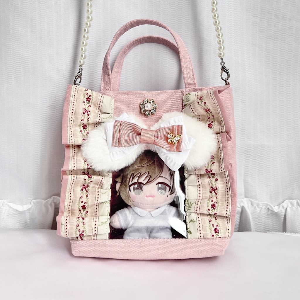 【ぬい用トートバック】ぬいぐるみ小物 ピンクのみ