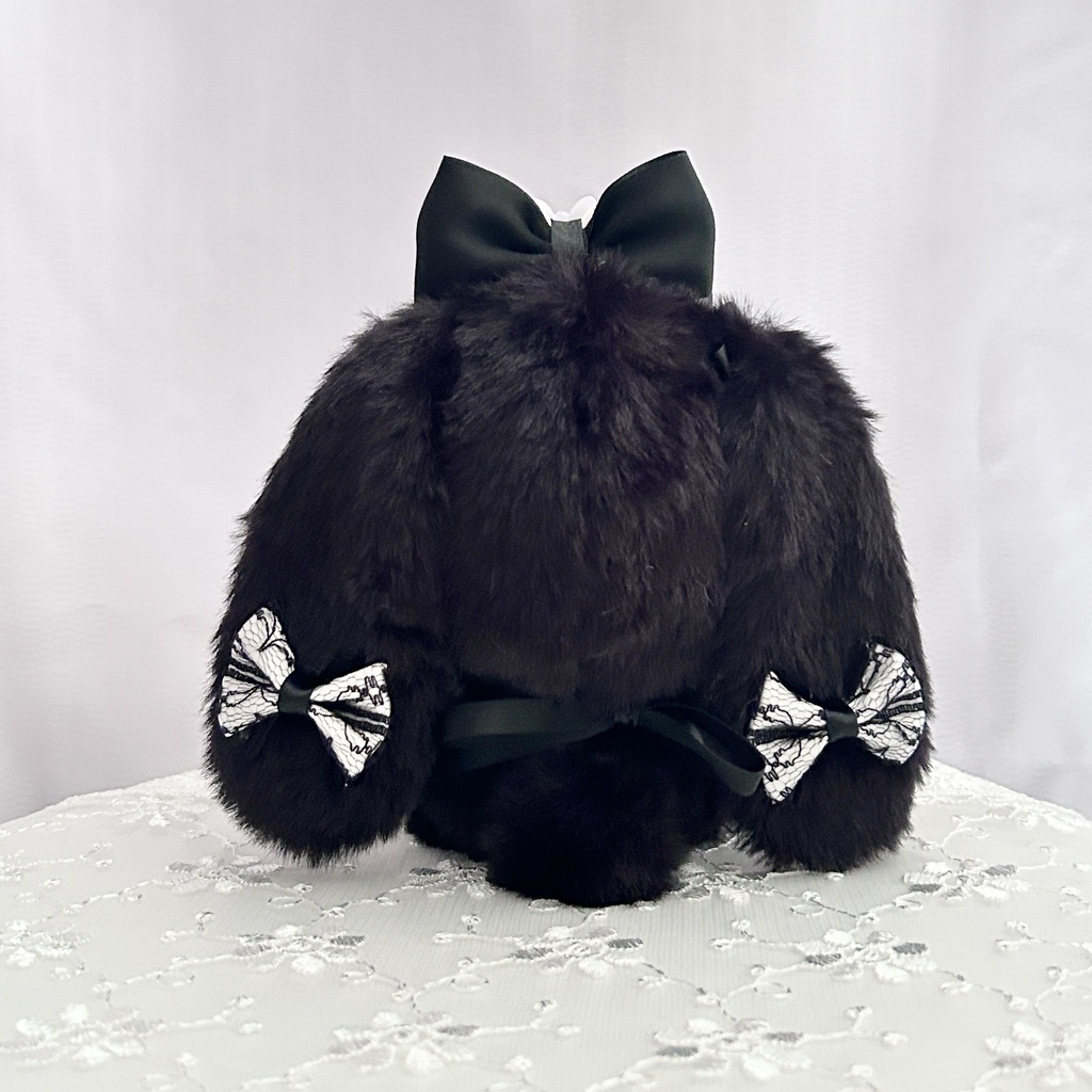 【オーロラカラー♡ブラックうさぎ】ぬい服 着ぐるみ ちびぐるみ 11cm