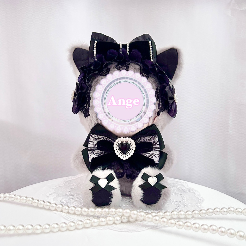 【モロクロねこさん🐈‍⬛】ぬい服　着ぐるみ 16cm　おすわり