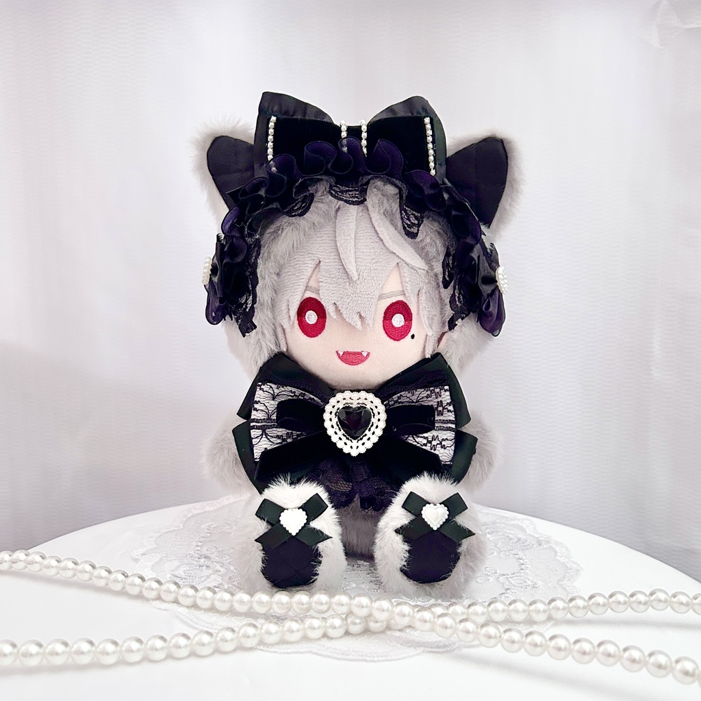 【モロクロねこさん🐈⬛】ぬい服 着ぐるみ 16cm おすわり
