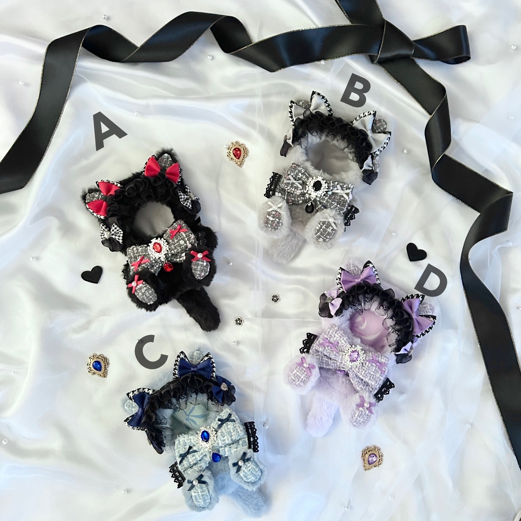 【Dark Tweed Cat🐈⬛】 ぬい服 着ぐるみ 11cm 12cm いつぬい ちびぐるみ ポージングぬい 発送1/21以降